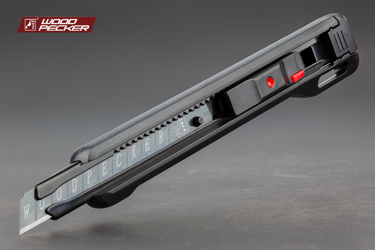 Ніж будівельний 9мм автофіксатор + стопор Woodpecker FD-713, фото 1