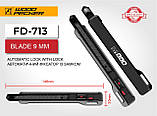 Ніж канцелярський 9мм автофіксатор + стопор Woodpecker FD-713, фото 4
