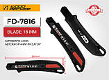 Ніж будівельний 18мм автофіксатор Woodpecker FD-7816, фото 3