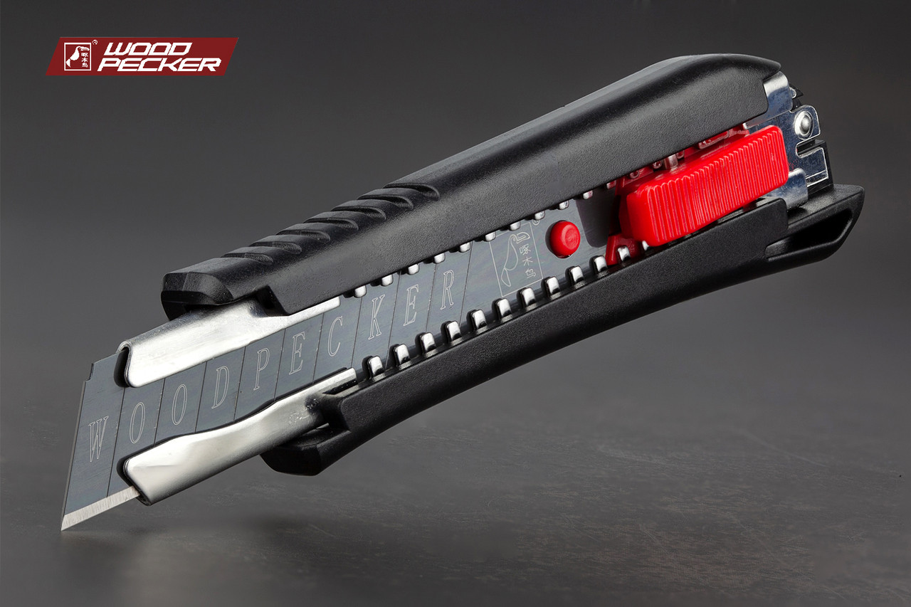 Ніж канцелярський 18мм автофіксатор Woodpecker FD-7810, фото 1