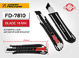 Ніж канцелярський 18мм автофіксатор Woodpecker FD-7810, фото 4