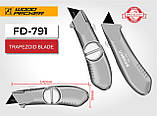 Ніж канцелярський трапецієподібний Woodpecker + 3 леза FD-791, фото 5