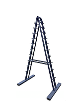 Гантельний ряд 1-10 кг зі стійкою гантелі нерозбірні гексагональні гантелі сталеві GoodLift вага 110 кг, фото 2