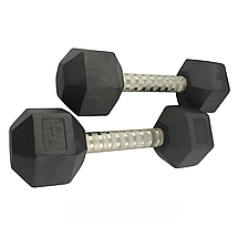 Гантельний ряд 1-10 кг зі стійкою гантелі нерозбірні гексагональні гантелі сталеві GoodLift вага 110 кг, фото 5