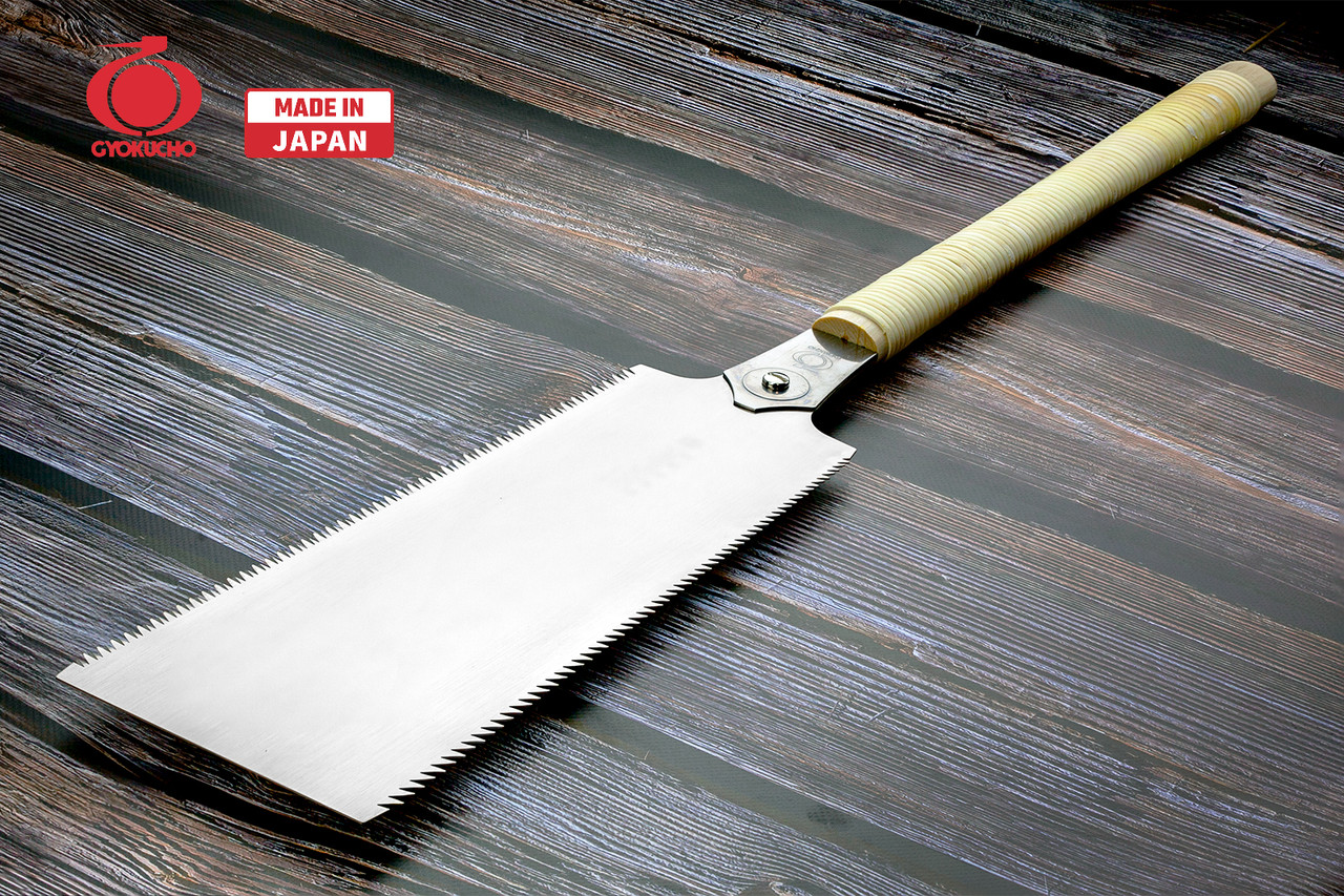 Пила ручна японська для дерева 300мм GYOKUCHO SEIUN SAKU Ryoba двостороння 9/7-5 TPI ротангова ручка, фото 1