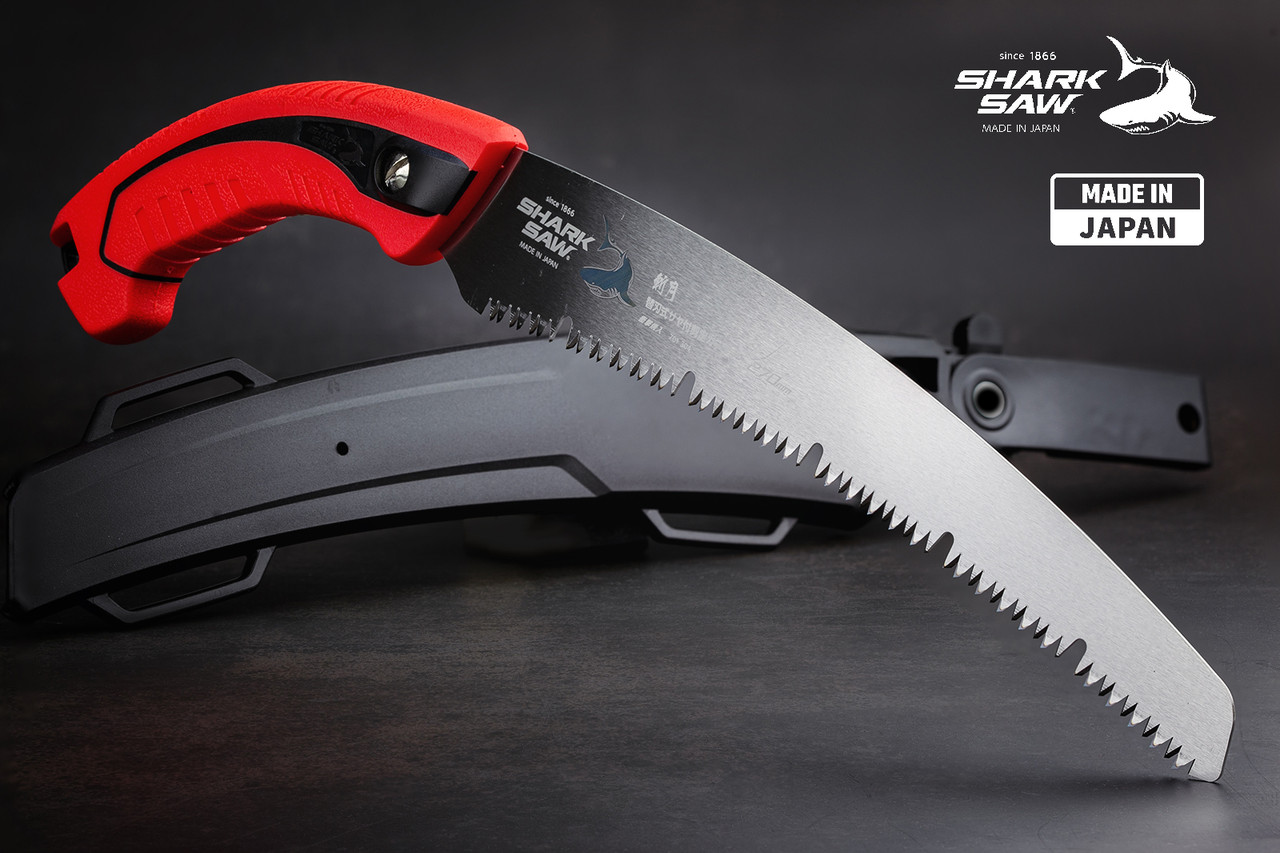 Ножівка ручна по дереву 270мм TAKAGI (Японія) SHARK SAW зігнута з поясним чохлом 7 TPI, фото 1