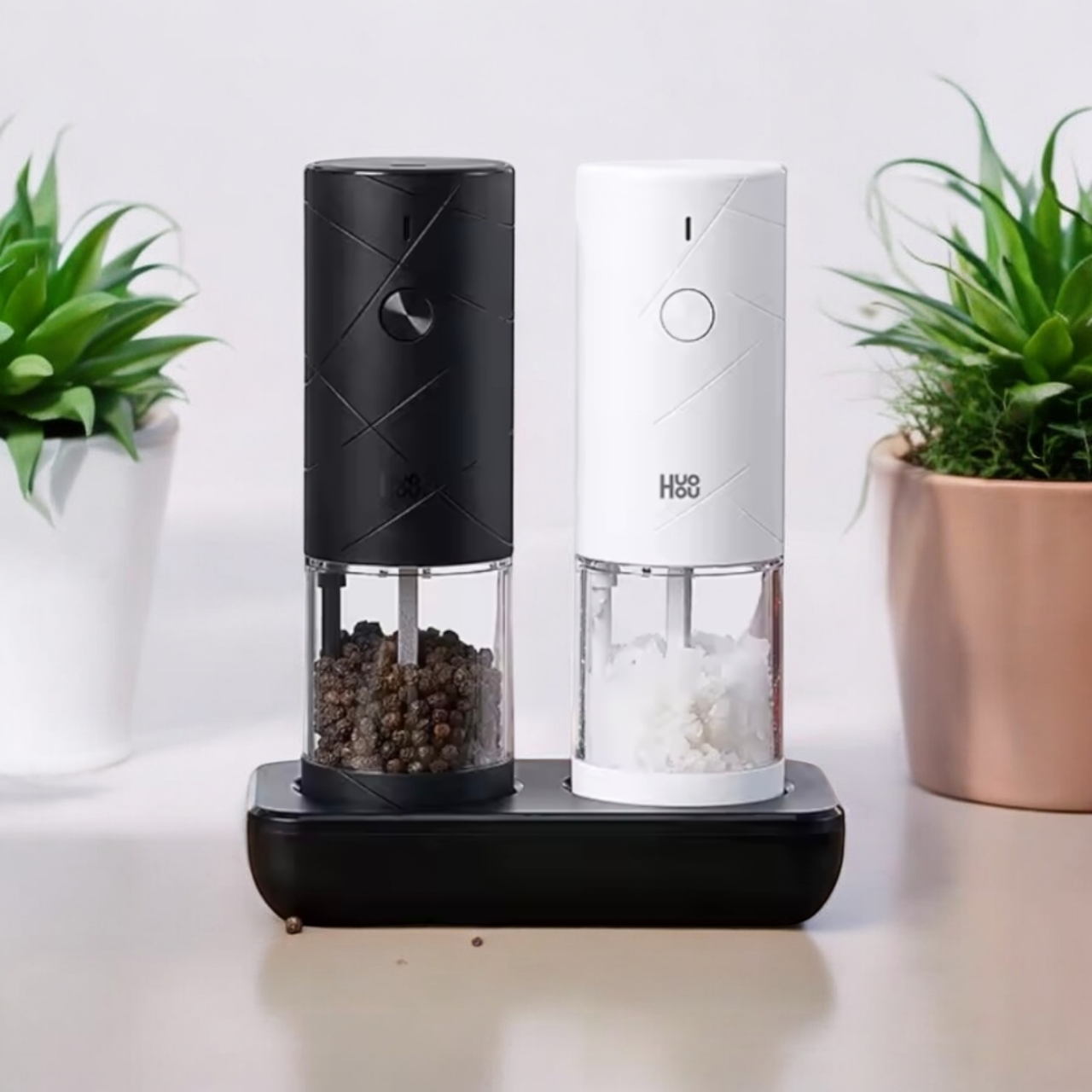 Набір електричних млинів Xiaomi Huo Hou Large Capacity Electric Grinder Set для солі та перцю