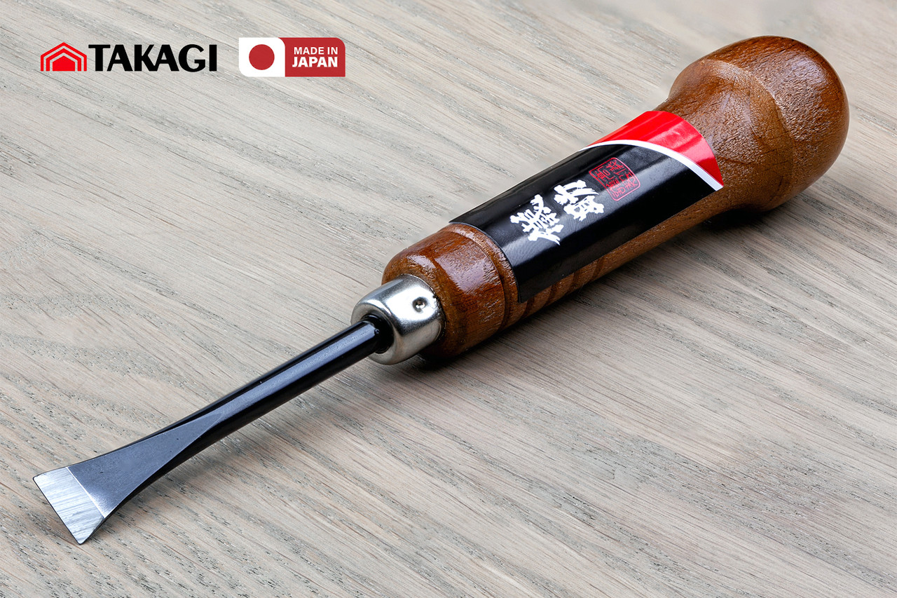 Різець ручний для різьби по дереву 11 мм Takagi (Японія) стамеска ударна пряма, фото 1