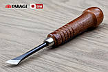 Різець ручний для різьби по дереву 12,5 мм Takagi (Японія) стамеска ударна скошена, фото 2