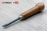 Різець ручний для різьби по дереву 5 мм Takagi (Японія) стамеска ударна з виїмкою, фото 2