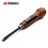 Різець ручний для різьби по дереву 5 мм Takagi (Японія) стамеска ударна з виїмкою, фото 3
