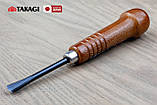 Різець ручний для різьби по дереву 7 мм Takagi (Японія) стамеска ударна з виїмкою, фото 2