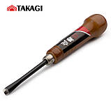 Різець ручний для різьби по дереву 7 мм Takagi (Японія) стамеска ударна з виїмкою, фото 3