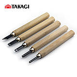Набір ручних різців для різьби по дереву 5шт Takagi (Японія), фото 3