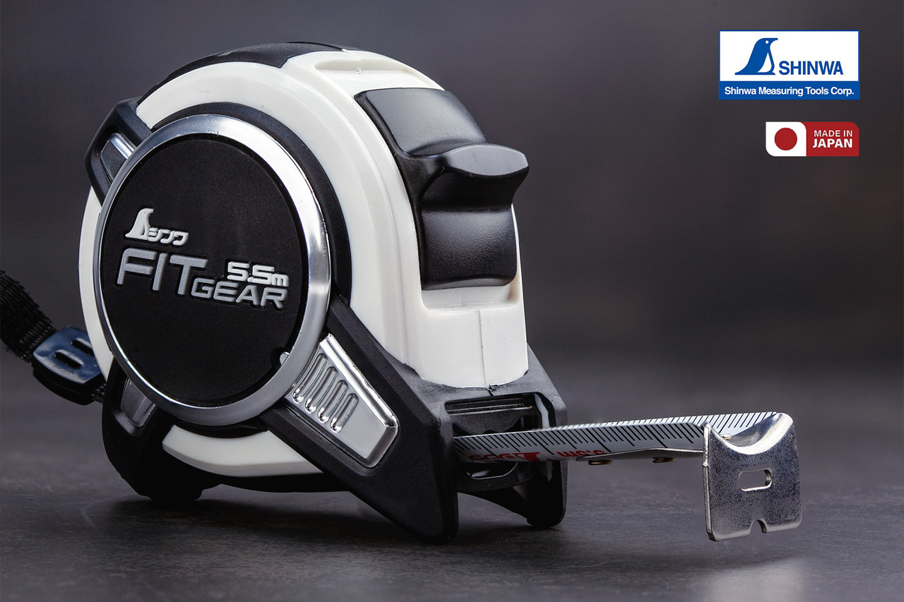 Рулетка будівельна 5,5м х 25мм SHINWA (Японія) Fit Gear посилена стрічка, фото 1