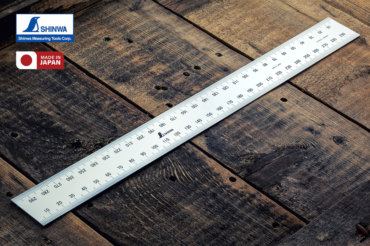 Лінійка 300 мм SHINWA (Японія) метрична з нержавіючої сталі, фото 1