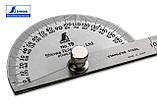 Кутник транспортир SHINWA (Японія) 180° з лінійкою 100 мм з нержавіючої сталі, фото 7