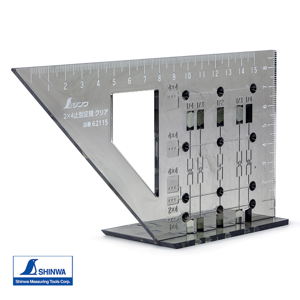 Столярний кутник 178х92 мм SHINWA (Японія) 3D 2х4 45° 90° полікарбонат, фото 1