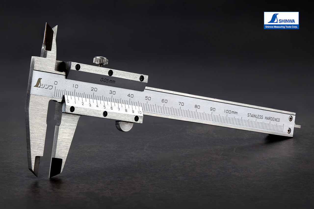 Штангенциркуль механічний 100 мм SHINWA (Японія) метричний, фото 1
