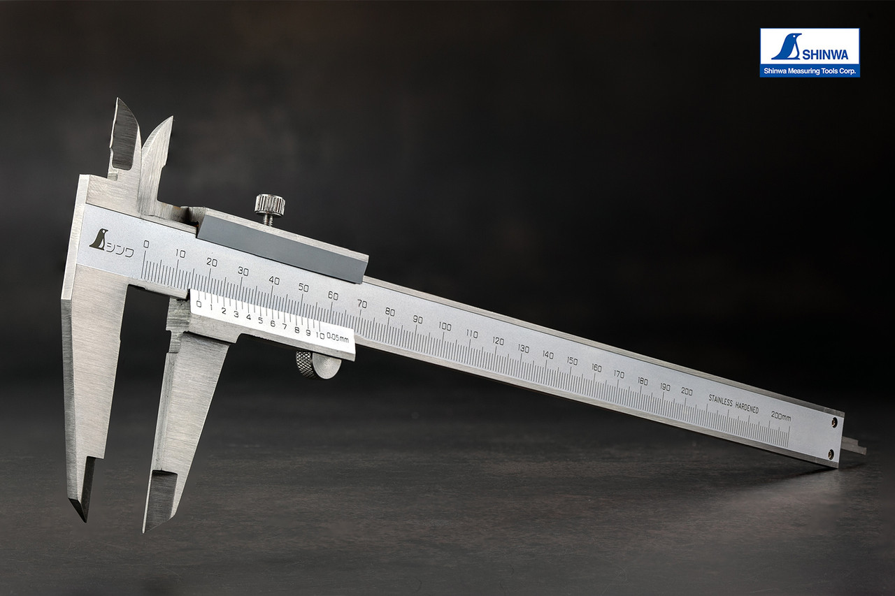 Штангенциркуль механічний 200 мм SHINWA (Японія) метричний ноніусний, фото 1