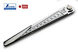 Лінійка конусна для вимірювання зазорів, щуп 1-15мм SHINWA (Японія) нержавіюча сталь з протектором і затискачем, фото 6