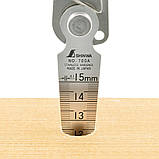 Лінійка конусна для вимірювання зазорів, щуп 1-15мм SHINWA (Японія) нержавіюча сталь з протектором і затискачем, фото 9