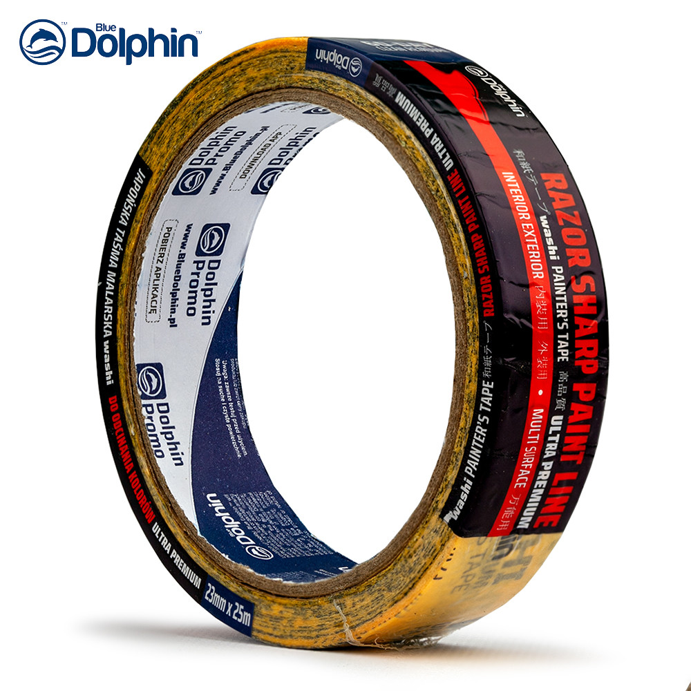 Малярська стрічка (скотч) 23 мм х 25 м Blue Dolphin WASHI XF7 рисовий папір, фото 1