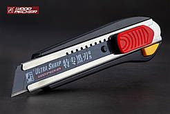 Ніж будівельний 18мм алюмінієва основа, автофіксатор + стопор Woodpecker FD-7826