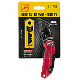 Ніж будівельний складаний трапецієподібний Woodpecker + 10 лез FD 793, фото 10