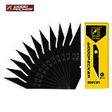 Леза для макетного ножа (скальпеля) 9мм чорні Woodpecker 10шт FD-505, фото 7