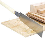 Пила ручна японська для дерева 240 мм GYOKUCHO BLUE HARD KOMAME Ryoba двостороння Comic 20/11-7 Tpi ручка ротанг, фото 5