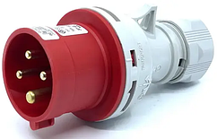 014 Силова вилка 3Р+РЕ 16А SEZ IP44 IVN 1643, для 380 В СЕЗ, переносна, роз'єм Словаччина