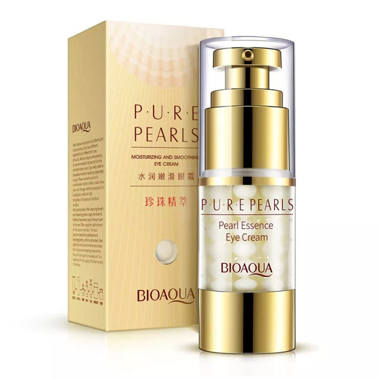 Зволожуючий та омолоджуючий крем для шкіри навколо очей BIOAQUA Pure Pearls з натуральною перловою пудрою 25 г