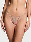 Комплект білизни зі стразами Victoria's Secret Unlined Lace Shine Strap, Бежевий, фото 6