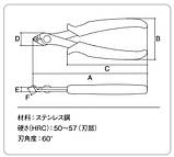 Кусачки бокорізи 124 мм 3.Peak (Японія) SP-22 вигнуті, нержавіюча сталь, фото 8