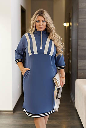Сукня в спортивному стилі великого розміру Розміри: 50-52, 54-56, 58-60, 62-64, фото 2