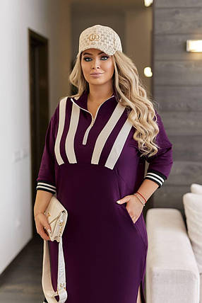 Сукня в спортивному стилі великого розміру Розміри: 50-52, 54-56, 58-60, 62-64, фото 2