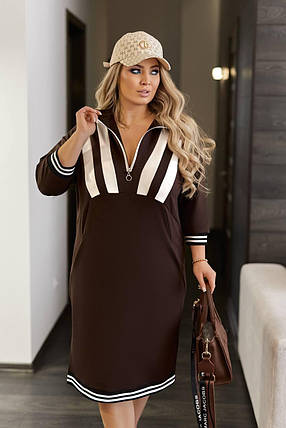 Сукня в спортивному стилі великого розміру Розміри: 50-52, 54-56, 58-60, 62-64, фото 1