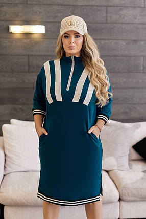 Сукня в спортивному стилі великого розміру Розміри: 50-52, 54-56, 58-60, 62-64, фото 1