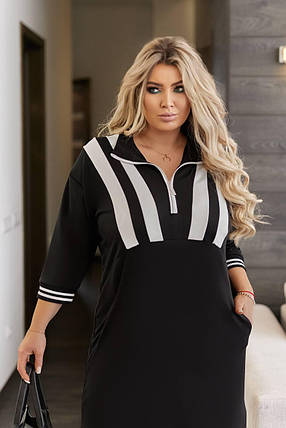 Сукня в спортивному стилі великого розміру Розміри: 50-52, 54-56, 58-60, 62-64, фото 2