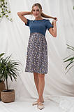 Літня сукня для вагітних із секретом годування для майбутніх мам Gwinnett S (44) Юла Мама синій з принтом, фото 3