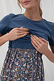 Літня сукня для вагітних із секретом годування для майбутніх мам Gwinnett S (44) Юла Мама синій з принтом, фото 9