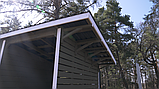 Дерев'яний хозблок 12м2 | Фарбування деревини хакі-білий | Піддашок, фото 7