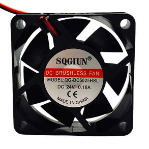 Вентилятор кулер 6025 24В 3200 об./хв. 4.32Вт 60x60x25 мм 2 дроти QC-DC6025HSL, фото 1