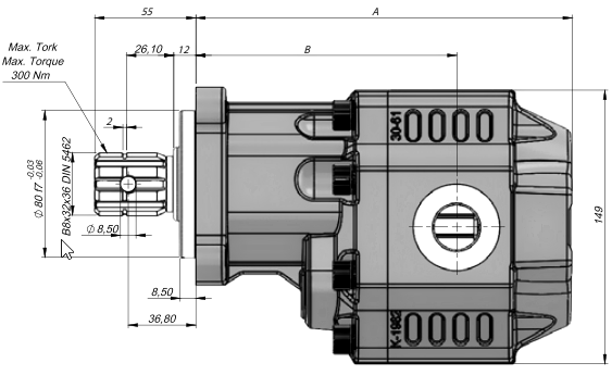 розміри насосів ISO EHASS розміри гідронасосів ISO EHASS
