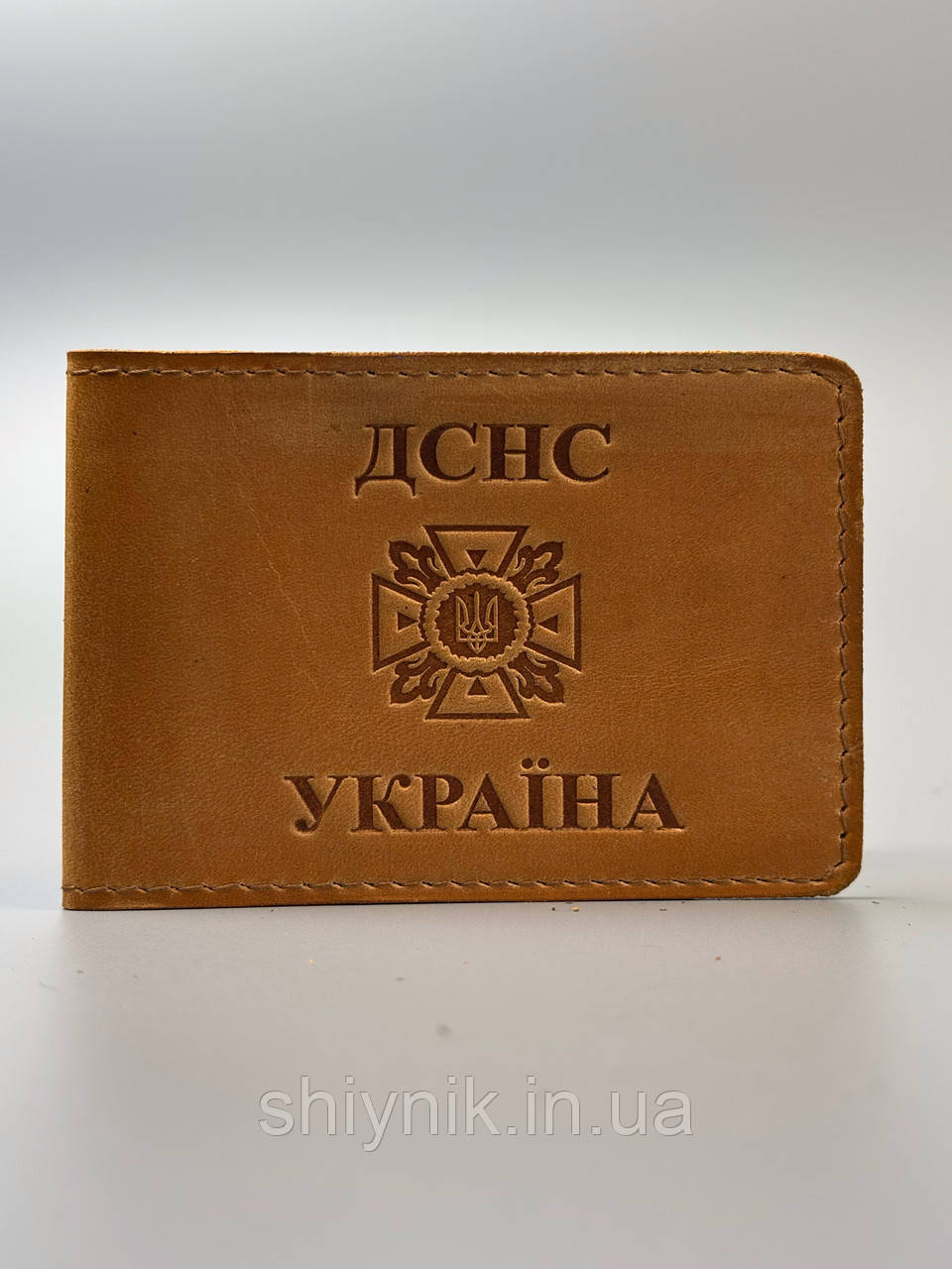 Шкіряна обкладинка для посвідчення ДСНС кемел