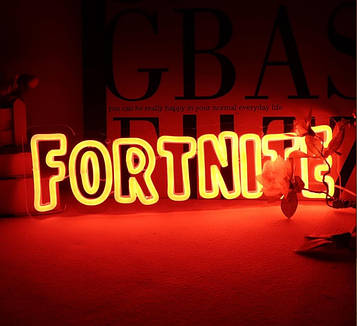 Неонова вивіска настінний декор Fortnite Фортнайт для фаната гри - 41х12 см