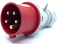 025 Силова вилка 3P+N+PE 32А SEZ IP44 IVN 3253, для 380 В СЕЗ, переносна, роз'єм Словаччина