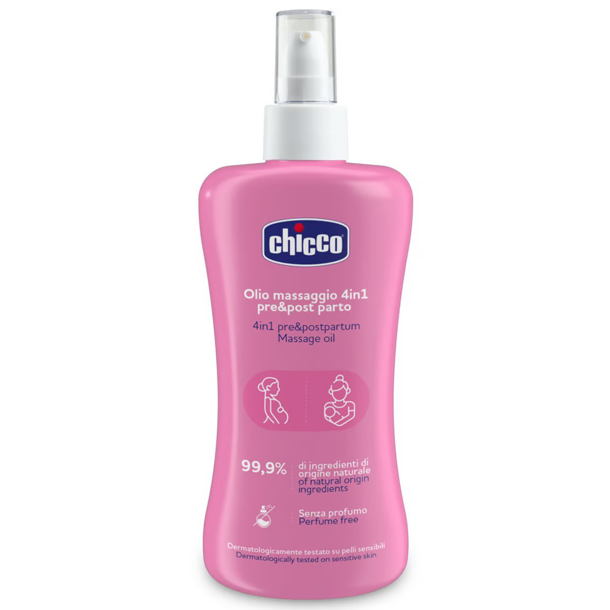 Олія масажна Chicco 4 в 1 до та після пологів 200 мл, фото 1