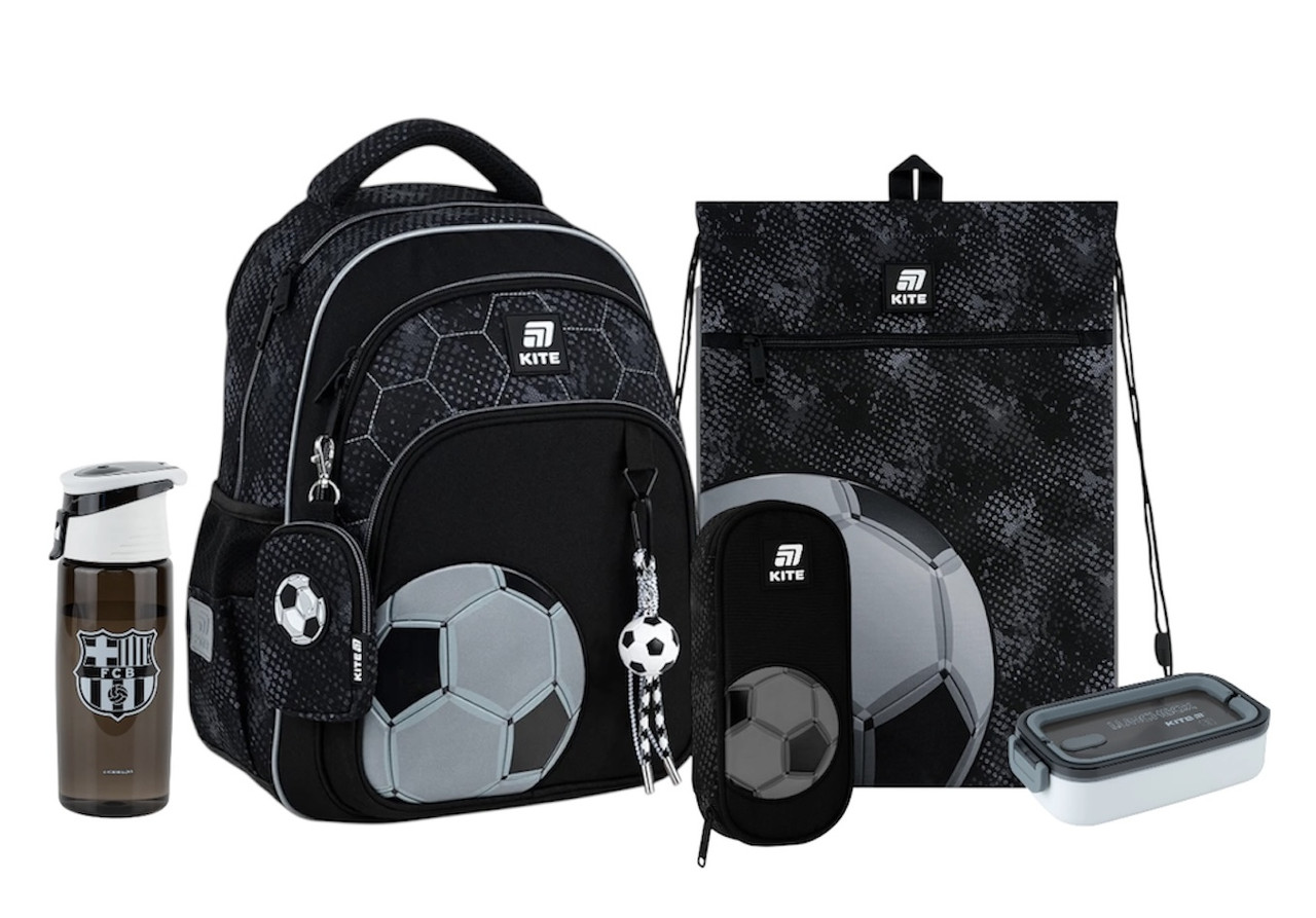 Шкільний набір Kite Education Football (рюкзак, пенал, сумка, ланчбокс, пляшка) 130-145 см